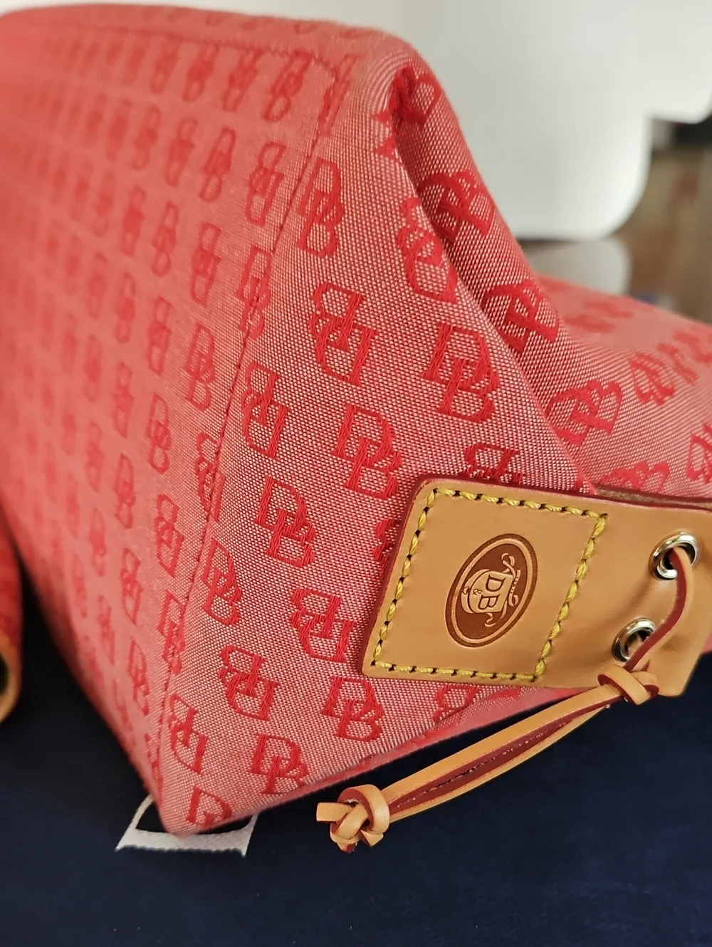 Dooney & Bourke Red Signature Logo Canvas Satchel with Matching Wristlet